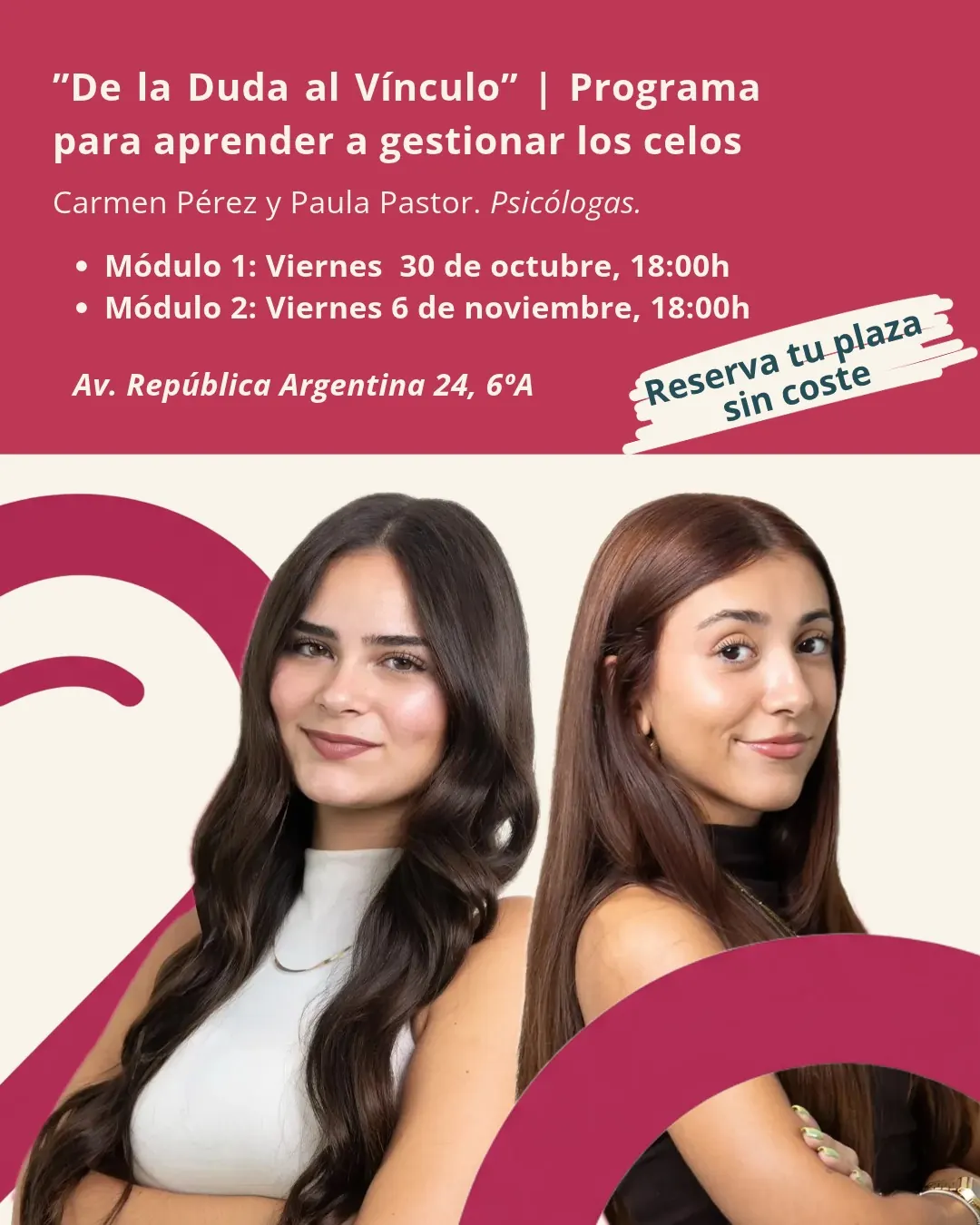 Taller de gestión de celos «De la duda al vínculo» en Esther, Mi Psicóloga